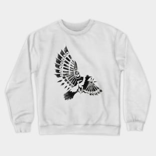 Raven Crow Shaman tribal tattoo design Crewneck Sweatshirt